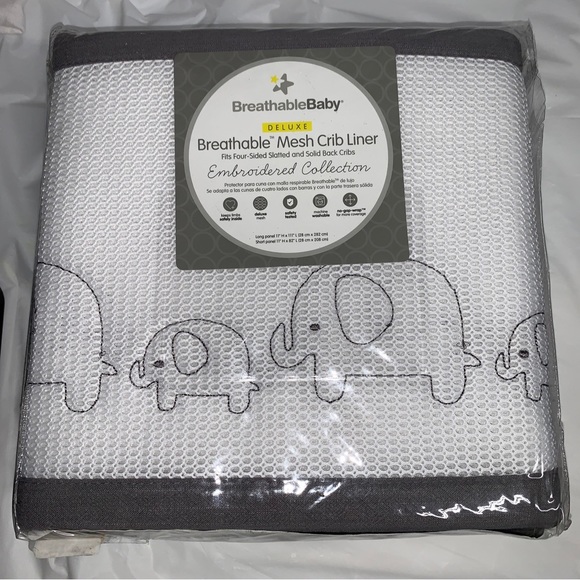 Bedding New Breathable Mesh Crib Liner Embroidered Elephants Poshmark